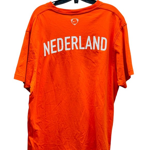 Nike KVNB Nederland Printed Men's T-Shirt Half Sleeve Orange - Size XL - Picture 3 of 8